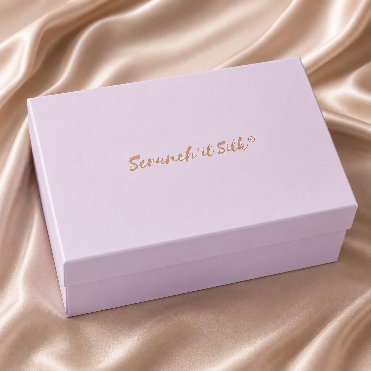 Boite pour coffret nuit de soie. taie d'oreiller en soie, bonnet de nuit, masque de sommeil et chouchous en soie 22 mommes
