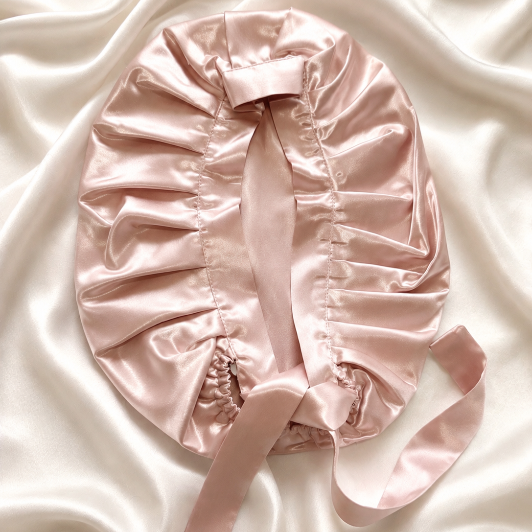 bonnet de nuit en si=oie rose